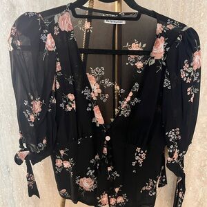 Reformation dark floral blouse (size 4)